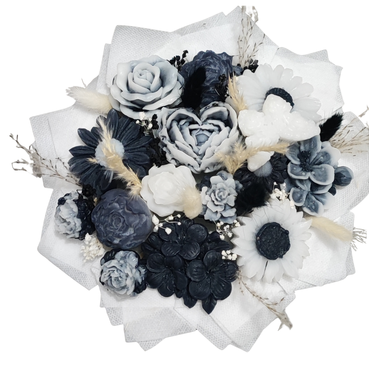 Grand centre de table en fleurs de cire parfumées – Parfums et couleurs au choix – Image 4