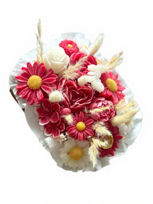 Caissette en Bois avec Fleurs en Cire Parfumée – Composition Florale Personnalisable